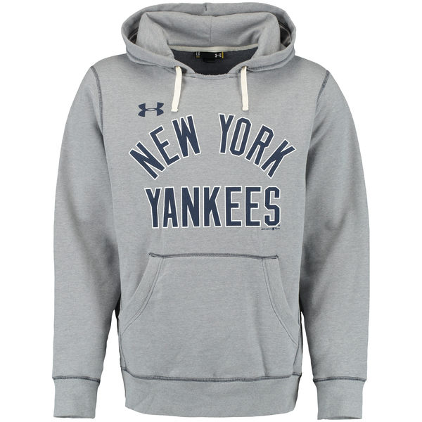 Men New York Yankees Under Armour Legacy Fleece Hoodie Gray